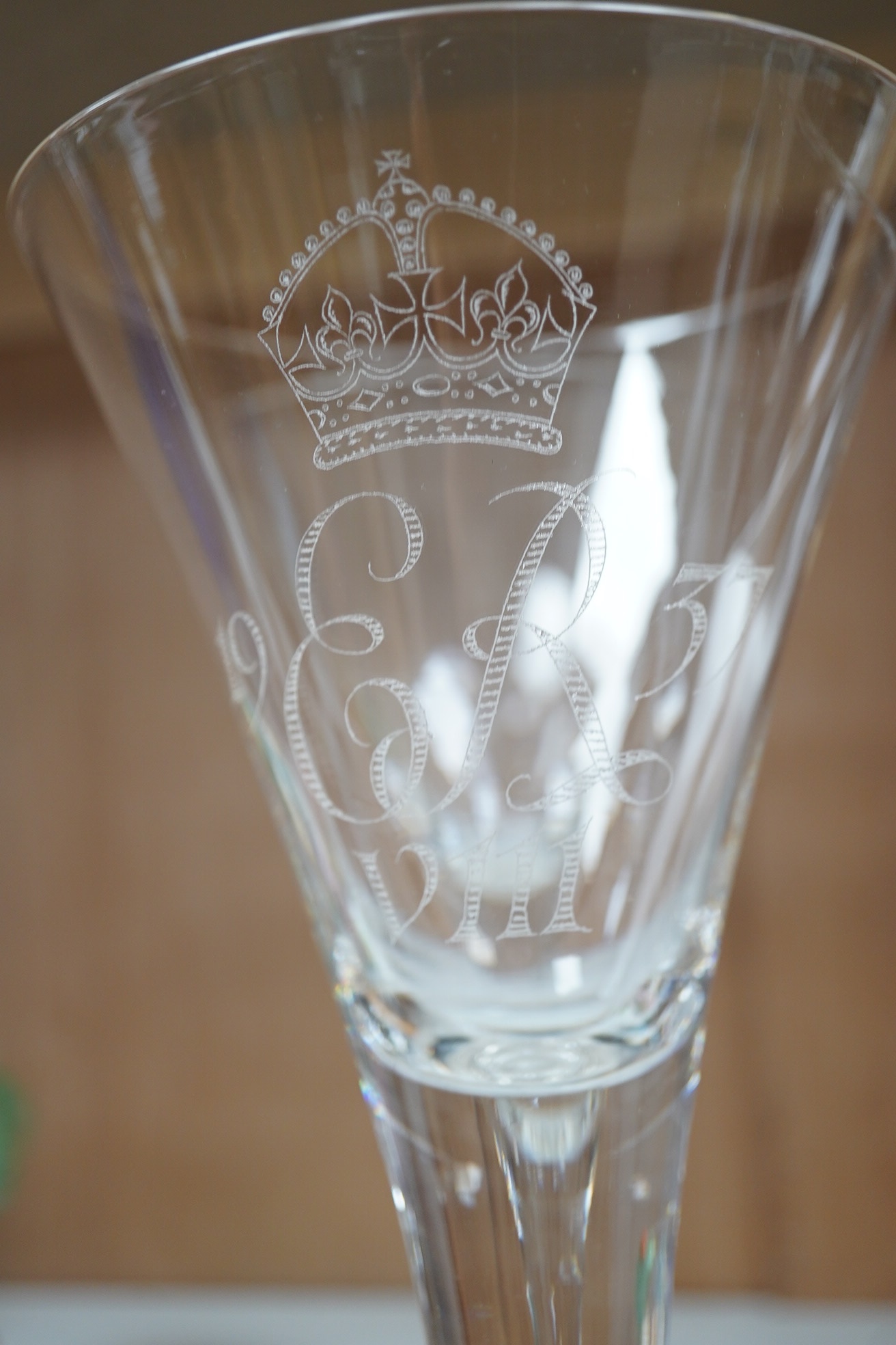 A set of four Whitefriar's etched royal commemorative goblets, tallest 20cm high. Condition - good